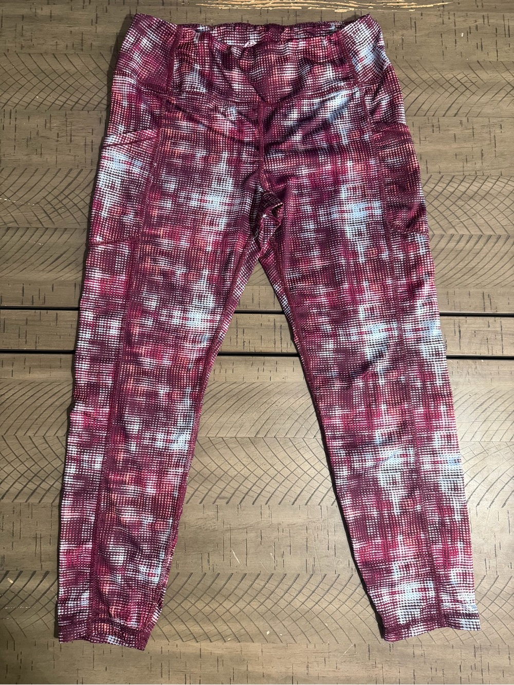 Pro Player Pink and White Grid-Print Leggings